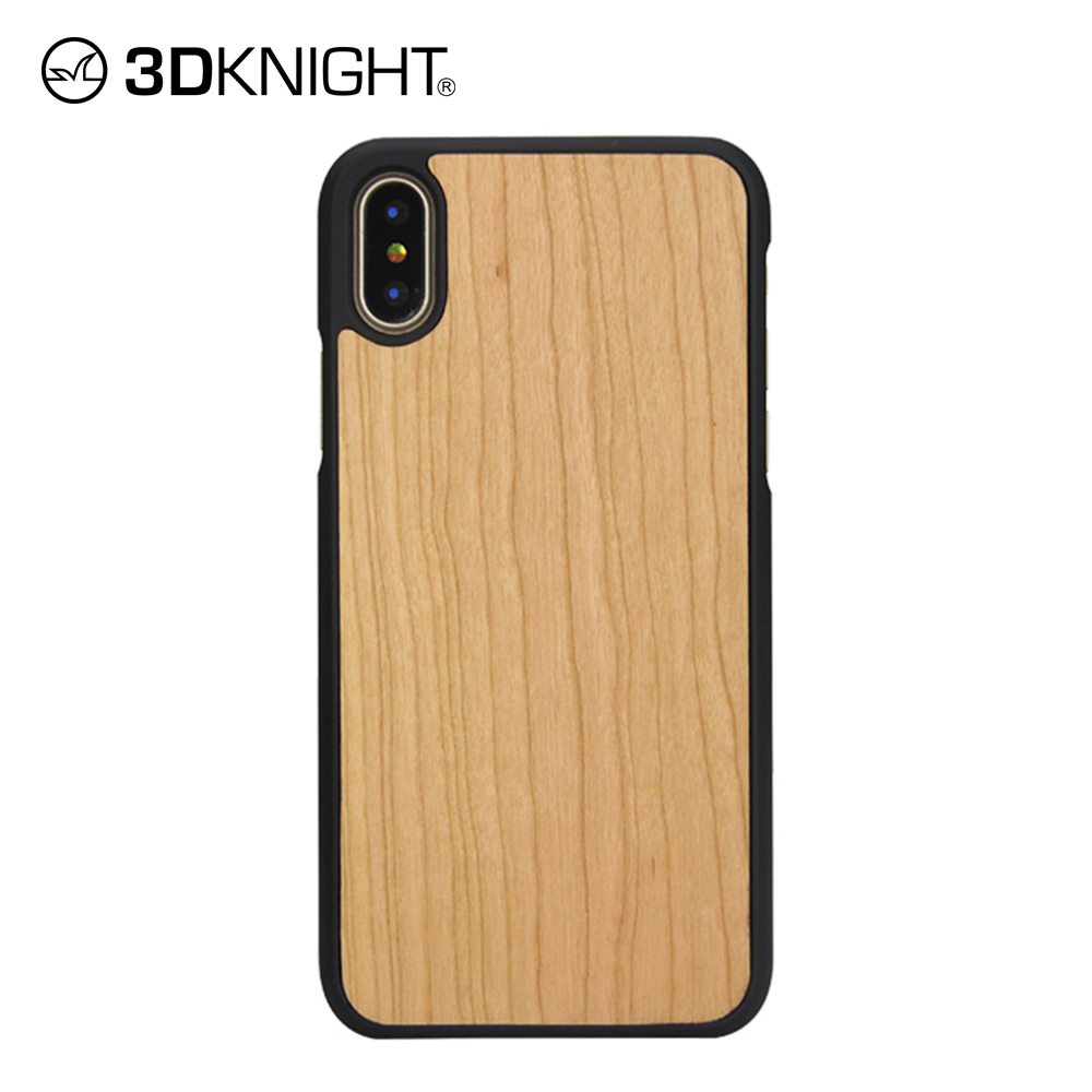 100% cherry wooden phone case with no cover edges for the IphoneX can OEM your LOG